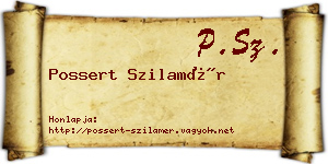Possert Szilamér névjegykártya